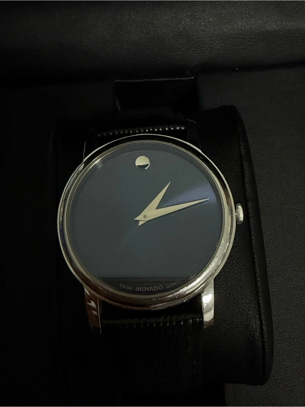 Movado Rose Gold Case Watch with Brown Leather Strap